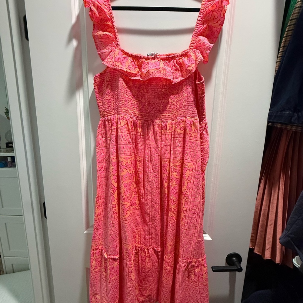 Vineyard Vines Bright Pink Patterned Sundress